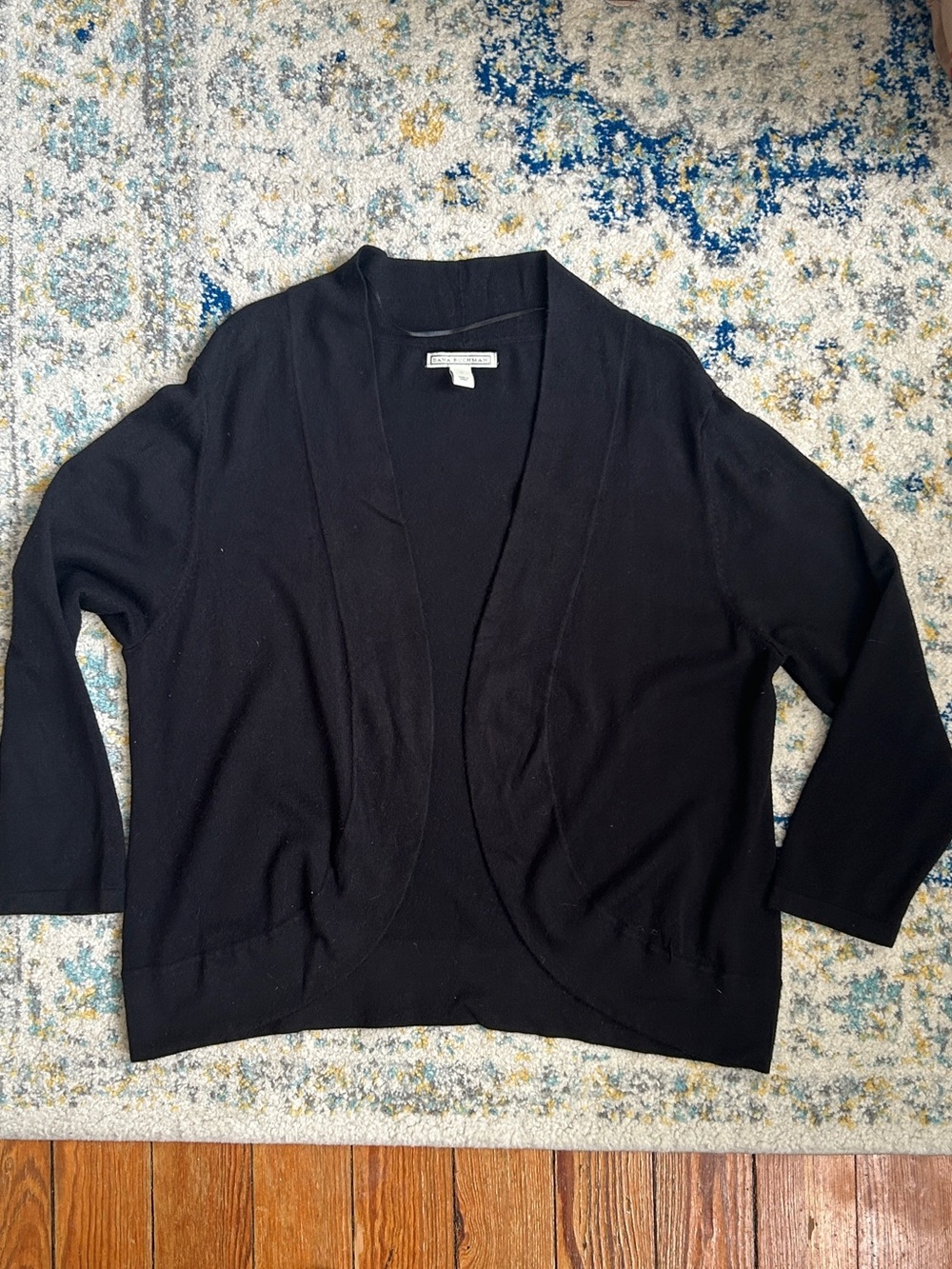 Dana Buchman Black Open-Front Cardigan